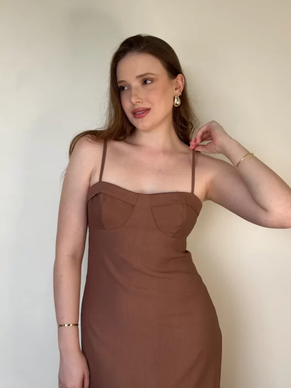 Vestido Midi Marrom - Image 4