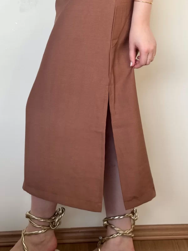 Vestido Midi Marrom - Image 3