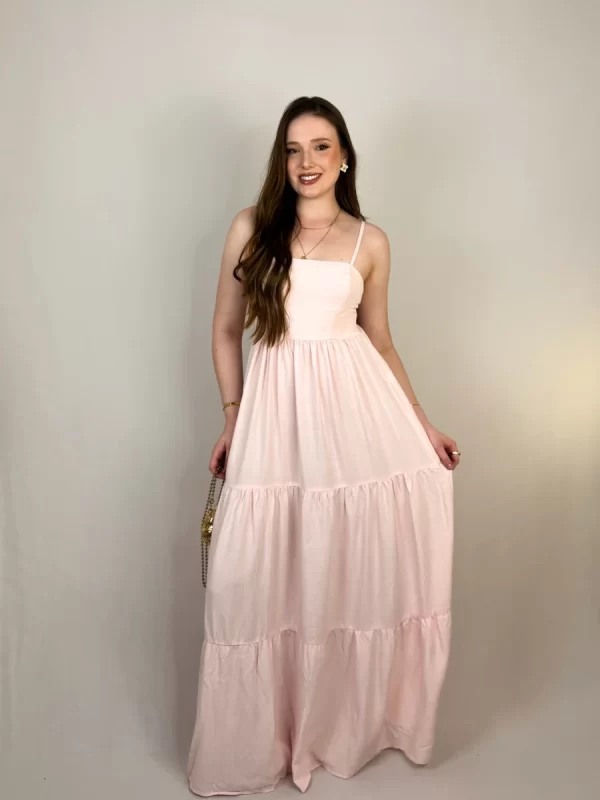 Vestido Longo Rosa Beb  Pilaski