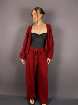 Conjunto Tricô Vermelho Cereja