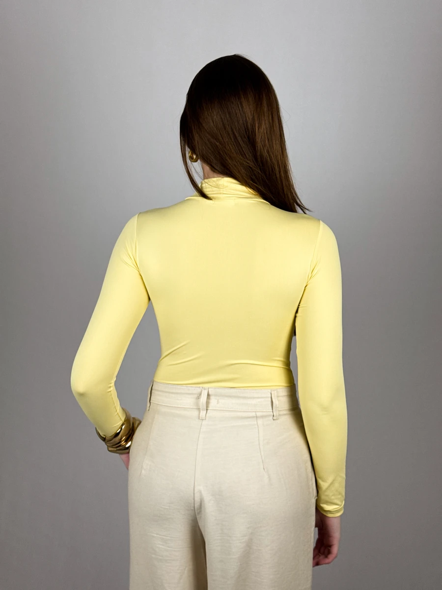 Body Manga Longa Amarelo Manteiga - Imagem 3